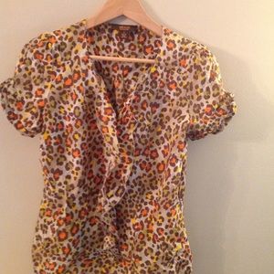 Victor 100% silk animal print blouse